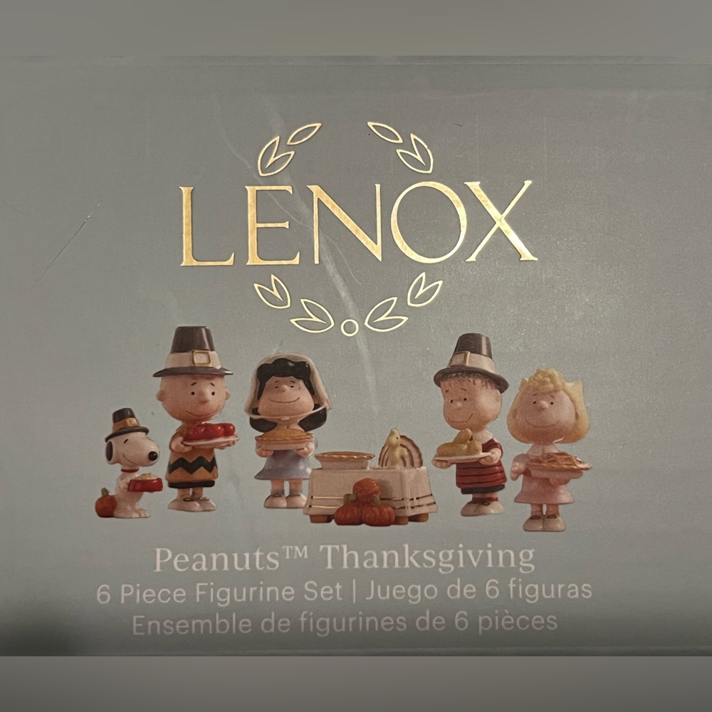 PEANUTS 6-PIECE THANKSGIVING FIGURINE SET BY LENOX
